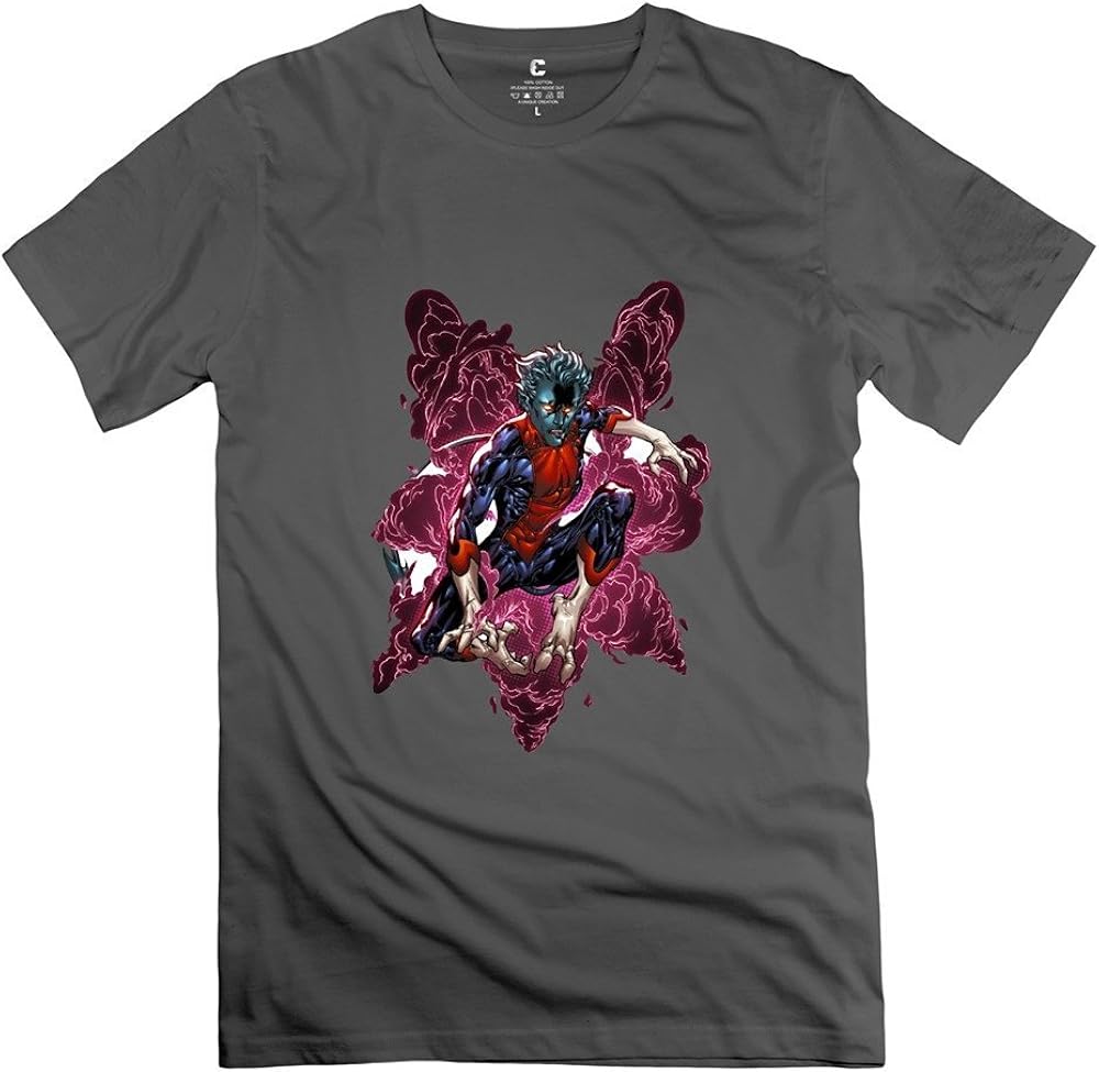 Fire-Dog Men's Nightcrawler X Men Cartoon Tee Black