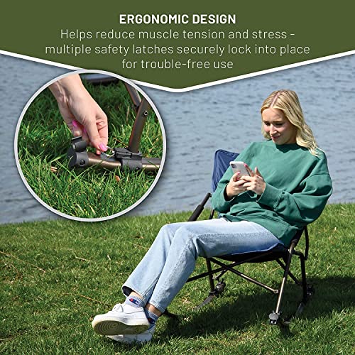 TIMBER RIDGE Folding Rocking Camping Chair with Hard Armrests, Portable