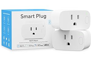 U-tec Smart Plug, Smart Home Wi-Fi Mesh Outlet, 15A Ultra Efficient Smart Plug Compatible with Alexa, Google Home & IFTTT, No Hub Required, 2.4GHz Wi-Fi Only, Remote Control, ETL Certified, 2Pack