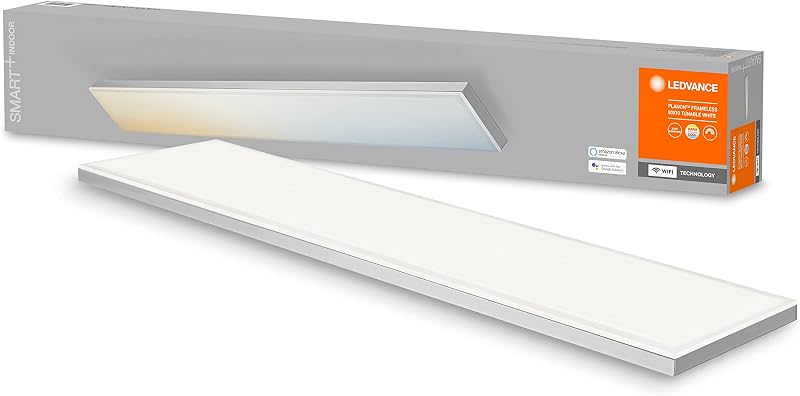 Plafón LED inteligente, panel interior con tecnología WiFi, color de luz cambiante (3000K-6500K), 800mm x 100mm, compatible con Google y Alexa Voice Control, SMART+ WIFI PLANON FRAMELESS