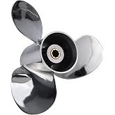 NovelBee 9 1/4X11-J1 Stainless Steel Propeller for Yamaha Engines 9.9-15HP | 9.25 x 11 J1 Prop,Boat Propeller,Outboard Motor Propeller,8 Spline Tooth,RH,Stainless Steel