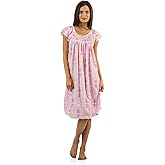 Casual Nights Women's Smocked Lace Short Sleeve Nightgown