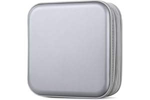 CD Case, Bivisen DVD Case Wallet Holder Binder 48 Capacity CD/DVD Cases Storage Holder Binder Organizer Wallet Book for Car Home Travel (Silver)