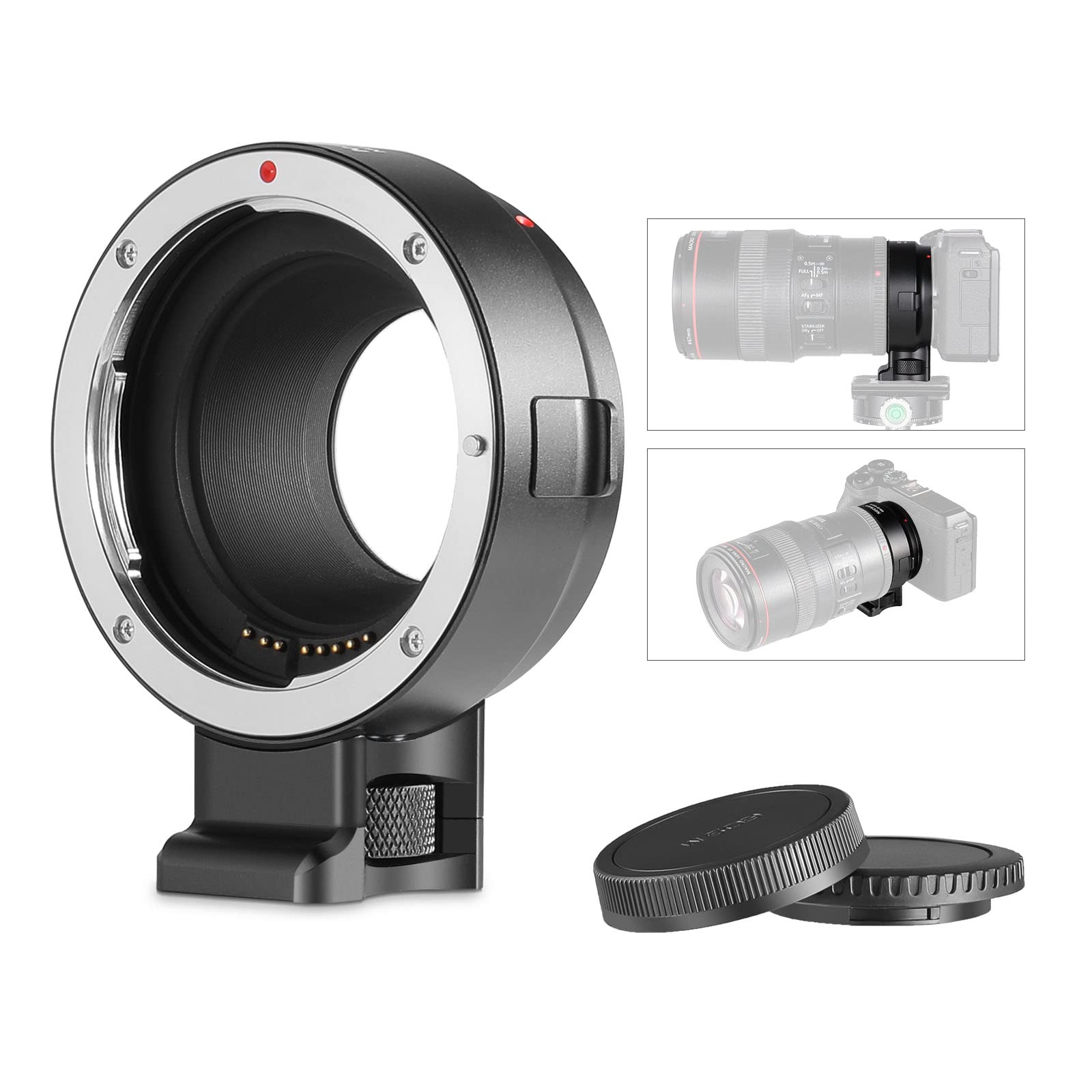 NEEWER EF to EOS M Mounting Adapter, EF/EF-S Lens to EOS M Camera Auto Focus Converter Ring with Removable Tripod Holder, Compatible with Canon EOS M M2 M3 M5 M6 M6 Mark II M10 M50 Mark II M100 M200
