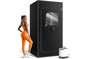 FREEYARE Sauna Box, Portable Sauna for Home, Personal Steam Sauna Tent with 1200W 3L Steamer Heater, 15 Levels, Remote Control, Foldable Chair, Cozy Size 36 * 36 * 71 inch-Black