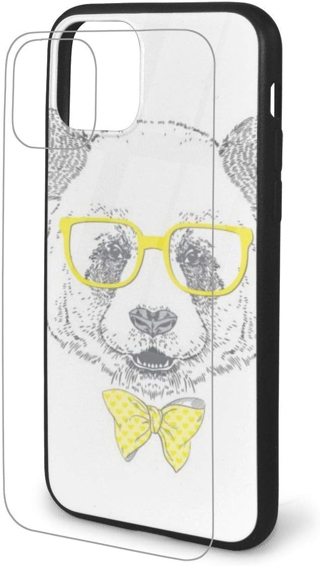 Amazon かわいい動物diyノベルティデザインケースfor Iphone 11 Pro Pro Maxのソフトで柔軟なtpu保護ケース強化透明ガラスカバー 手描きの肖像 家電 カメラ オンライン通販