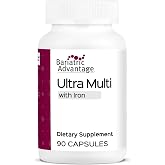 Bariatric Advantage Ultra Multivitamin with Iron, 90 Capsules | Ultra Multi with Iron, Capsule Format Multivitamin, Full B Vitamin Complex, with Vitamin C, Chromium and More