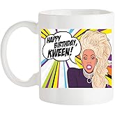 Fonhark - RuPaul's Drag Race, Happy Birthday Kween! Inspired Coffee Mug, Reality TV Pop Culture, 11 Oz Novelty Coffee Mug/Cup, White