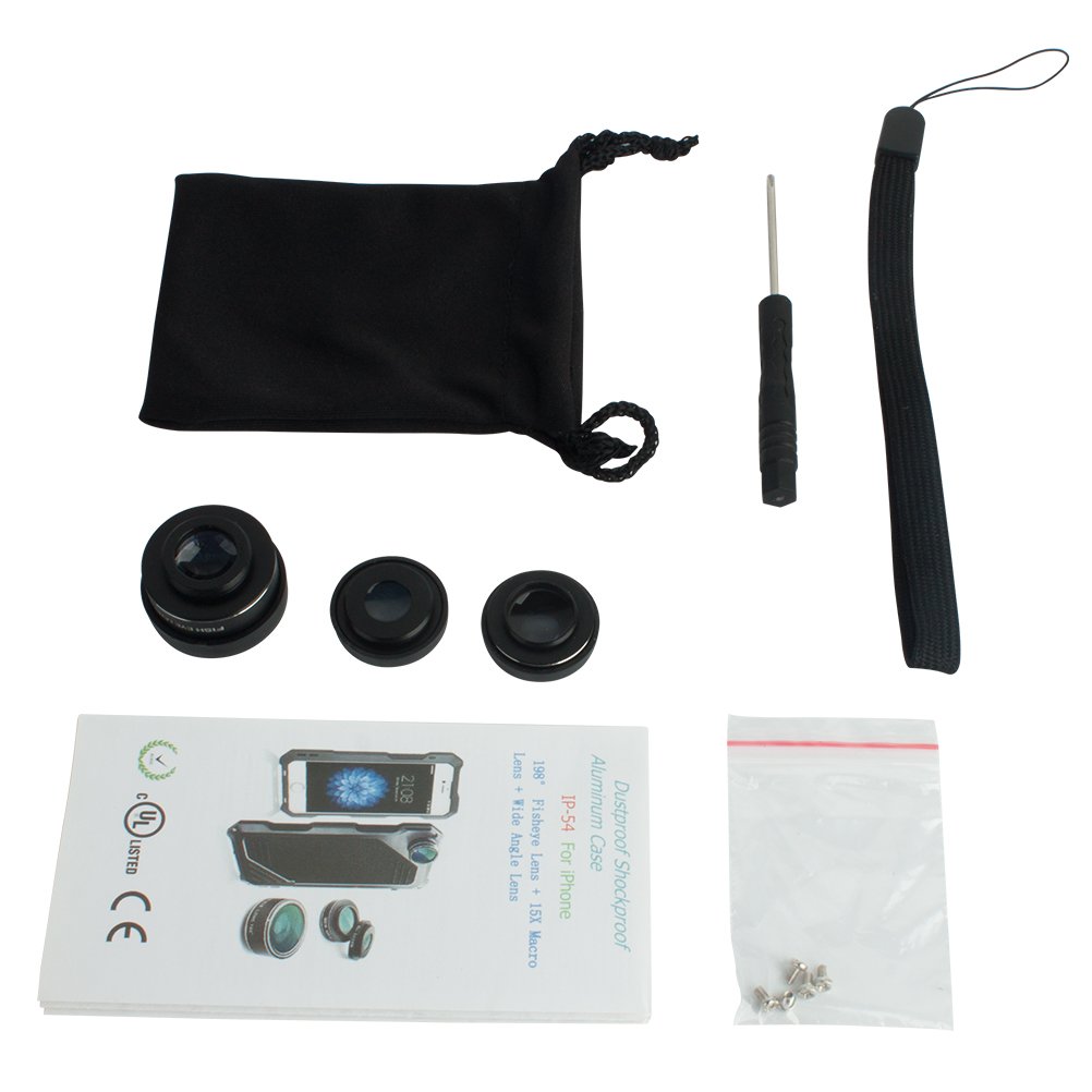 iPhone 7 Case Slivery, CBSKY 3in1 Aluminum Impact Resistance Shockproof Dustproof Ptotective Case Cover For Apple iPhone 7 Fisheye + Macro + Wide Angle Camera Lens