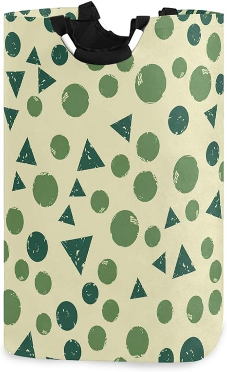 Mnsruu Dreieckiger geometrischer grüner Wäschekorb