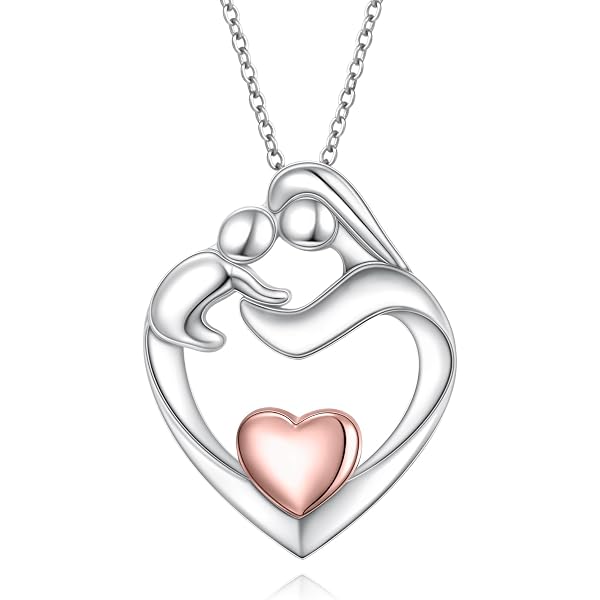 TANGPOET Collar De Panda Para Mujer, Plata De Ley 925, Collar Con Colgante De Corazón De Panda Para Mamá Y Bebé, Regalo De Joyería Para Cumpleaños, Navidad, Día De La Madre