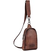 Wrangler Small Sling Bag for Women, Leather Crossbody Bags Cross Body Purse Fanny Packs with Adjustable Strap for Gift