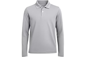 INGEAR Boys Golf Polo Long Short Sleeve Shirts Performance Active Wear Polo for Tennis Boys School Uniform Shirts