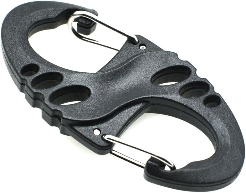 10pcs Black Plastic Sstyle Clips for Paracord Survival