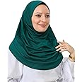 Prien Plain Ready To Wear Hijab for Women, Muslim Instant Turbans, Soft Jersey Scarf, Islamic Clothes, Long Hijabs, Abaya