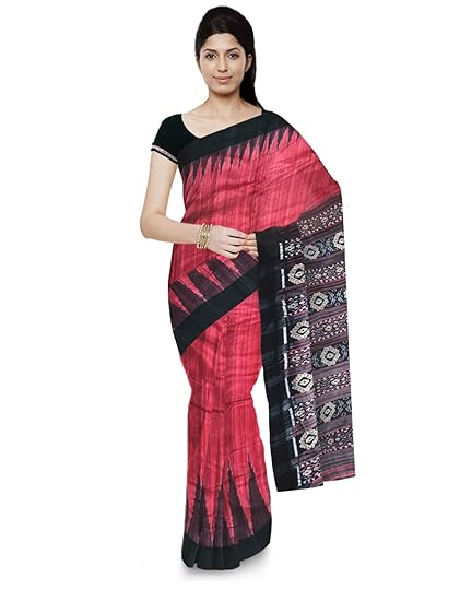 Odisha Handloom Ikkat Womens Tussar Saree (Maroon, orissa art 52)