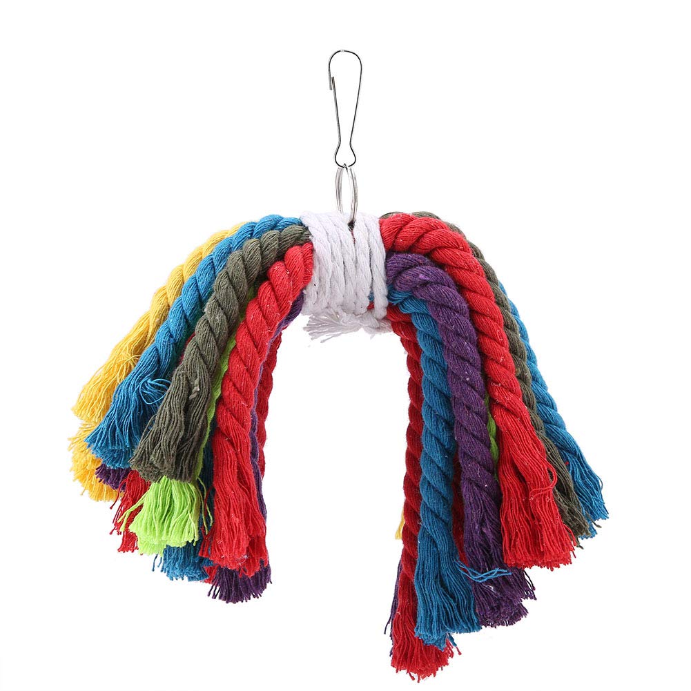 Parrot Rope Toys Colorful Cotton Rope Hanging Parrots Chewing Toys Pet Supply Parrots Cage Accessories Chew Toys