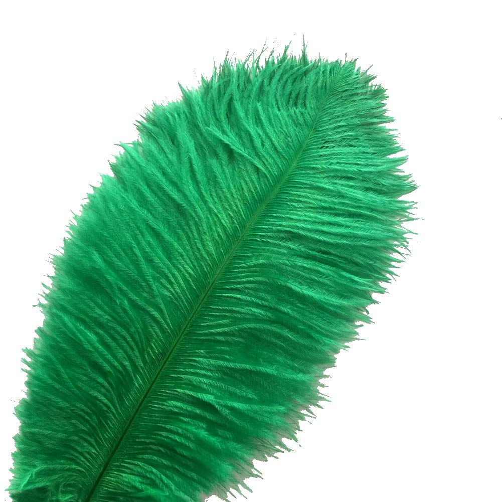 Sowder 10pcs Ostrich Feathers 12-14inch(30-35cm) for Home Wedding Decoration(dark green)