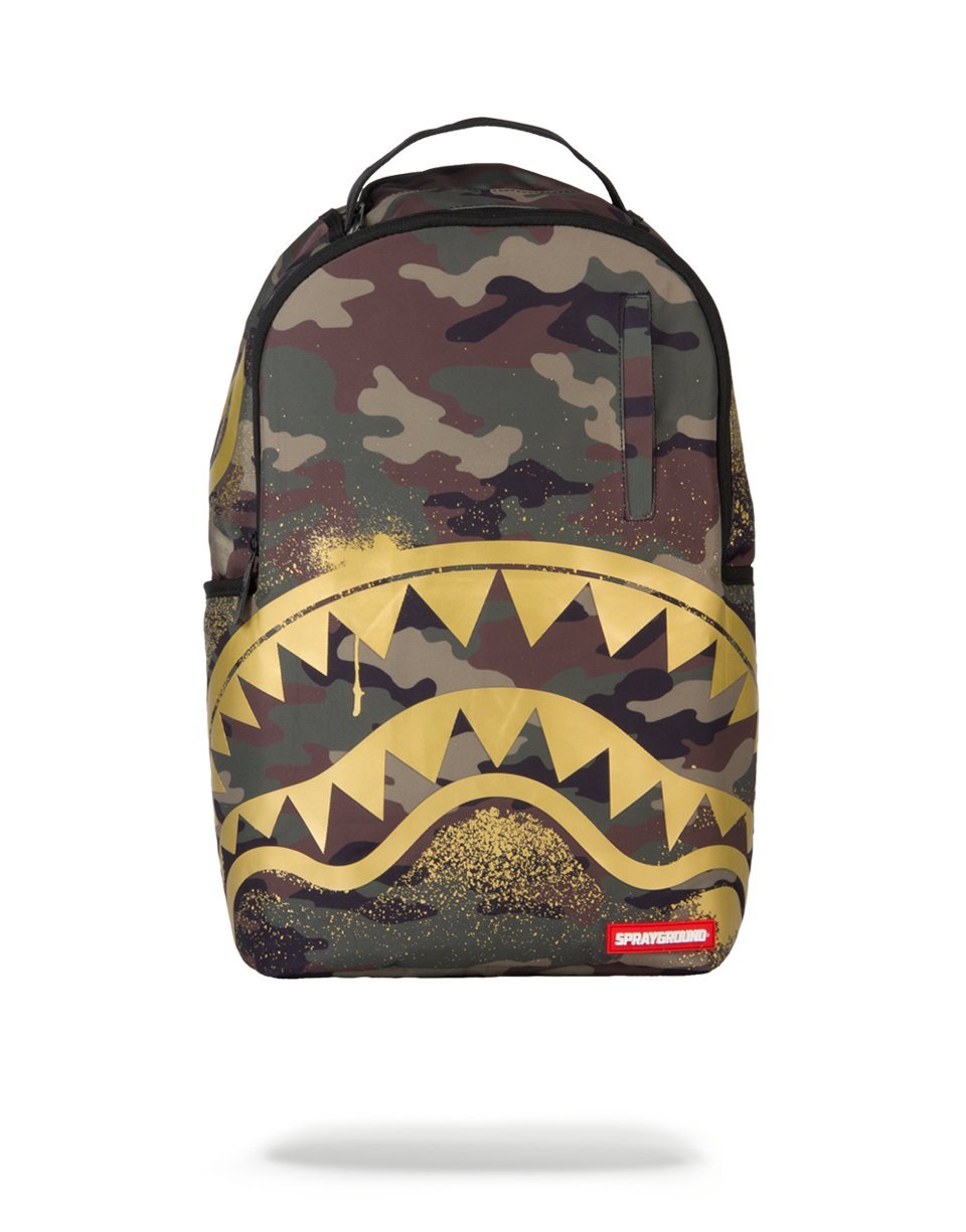 sprayground gold backpack