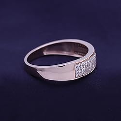 Men's Wedding Band Ring with Round Lab Created
