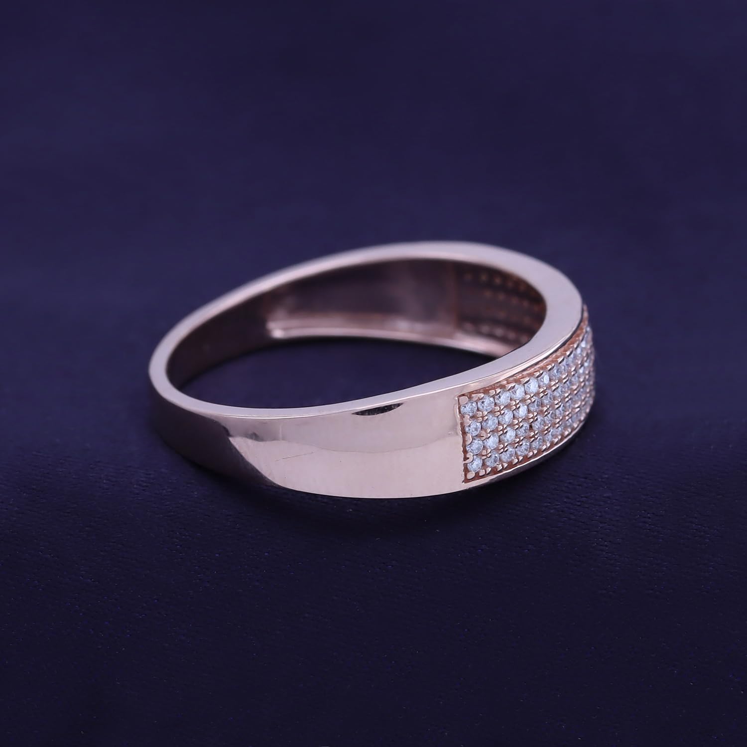 Men's Wedding Band Ring with Round Lab Created