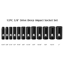 MIXPOWER 12 Pieces 3/8-Inch Drive Deep Impact