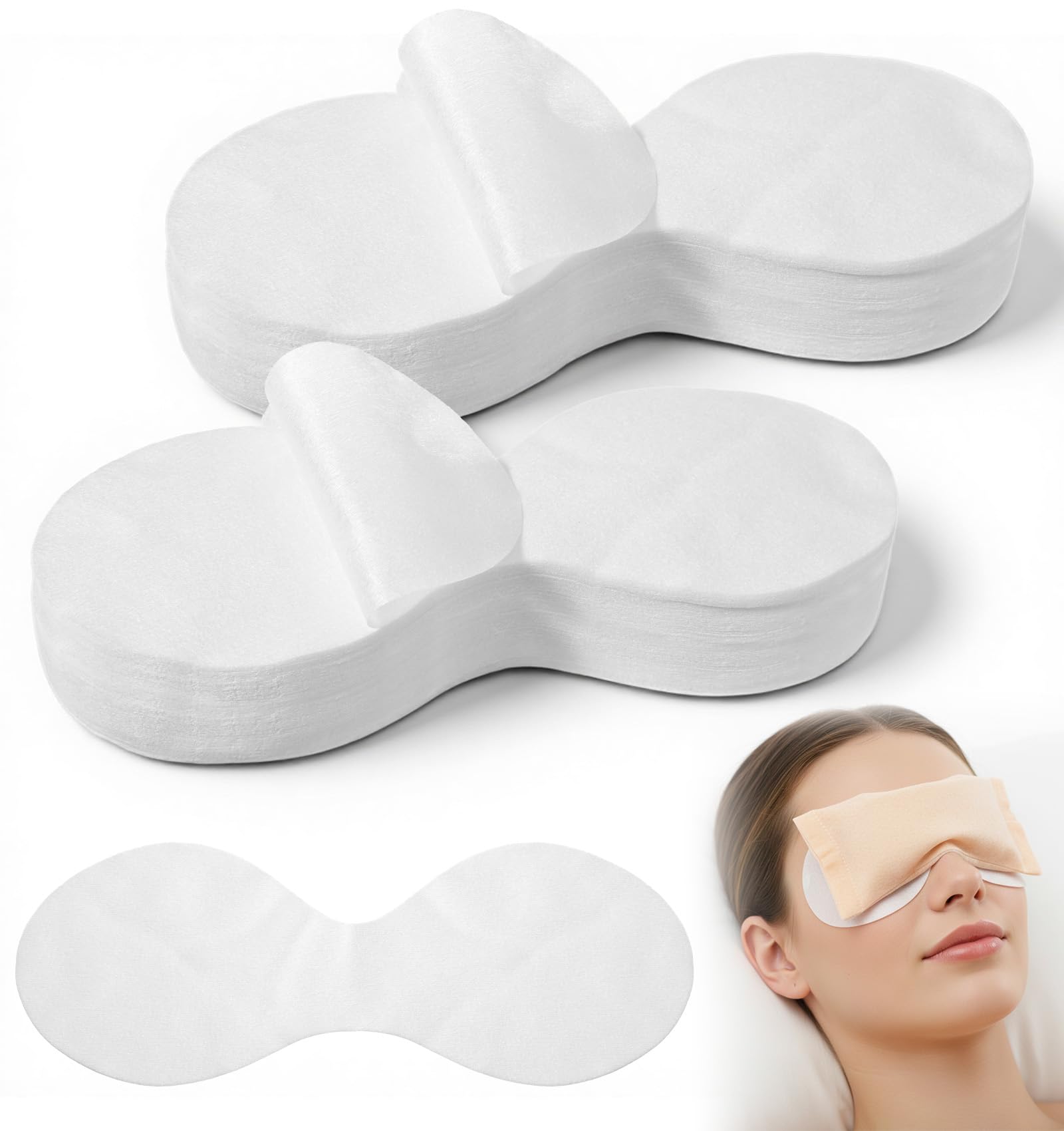 Photo 1 of 100 Sheets Disposable Non Woven Eye Care, Cotton Paper Eye Covers for Facials Spa Skincare, Safe Sanitary Home Salon DIY Treatments with Moisture Retention