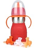Kid Basix by New Wave Safe Sippy 2-Baby & Toddler Stainless Steel Cup with Straw