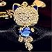 Blue Cute Cat Kitten Bling Crystals Rhinestone Key Chain Keyring Holder Handbag Charm