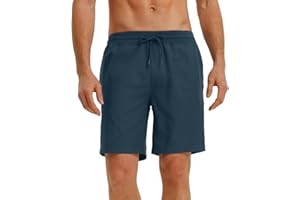 Rouen Mens Athletic Shorts Zipper Pockets Lightweight Quick Dry Drawstring 7/9 Inch Sport Workout Running Golf Gym Shorts Men