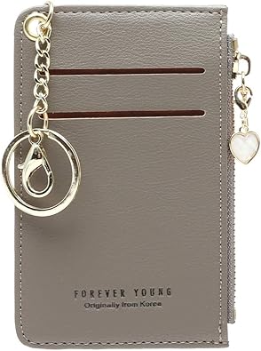 Amazon セット品 Forever Young フォーエバーヤング シンプル パスケース 定期入れ 小銭入れ コインケース カードケース レディース パスケース チャーム グレー ノーブランド品 定期入れ