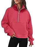 AUTOMET Womens Sweatshirts Half Zip Cropped