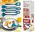 StarPack Basics XL Silicone Kitchen Utensil Set (6 Piece), High Heat Resistant to 480°F, Hygienic One Piece Design, Large Non Stick Spatulas & Serving Utensils (Teal Blue)