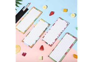 4Pcs Fruit & Floral Magnetic Fridge Notepad - Tear-Off Shopping List & Planner Pad, Reusable Magnetic Memo Notebook for Home 