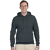 Jerzees 8 oz. NuBlend 50/50 Pullover Hood, Black Heather - Small