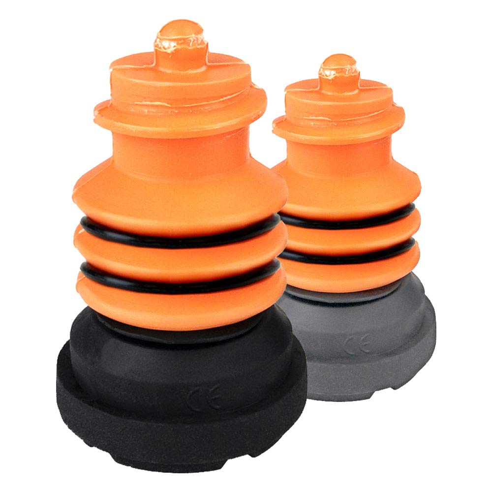 Flexyfoot Shock Absorbing Crutch Ferrule Replacement Foot – Universal Fit Across Flexyfoot Ferrule Range - Improves Grip and Safety, Reduces Slips, Reduces Shock from Impacts – Black – Pack of 2