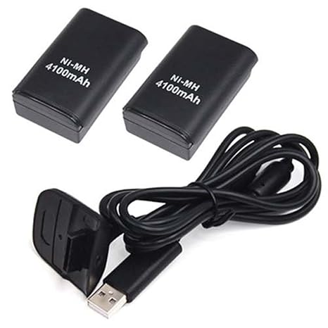 TRIXES 2 Akku-Packs und Ladekabel für XBox 360 Controller Game BF MW