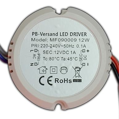 12W LED Trafo 12V DC 0,5 - 12 Watt RUND Netzteil Treiber für Unterputz G4 GU4 MR16 MR11 Transformator