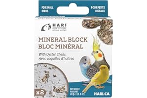 HARI Mineral Block Supplement for Small Birds - Oyster Shells - 40 g - 2 Pack