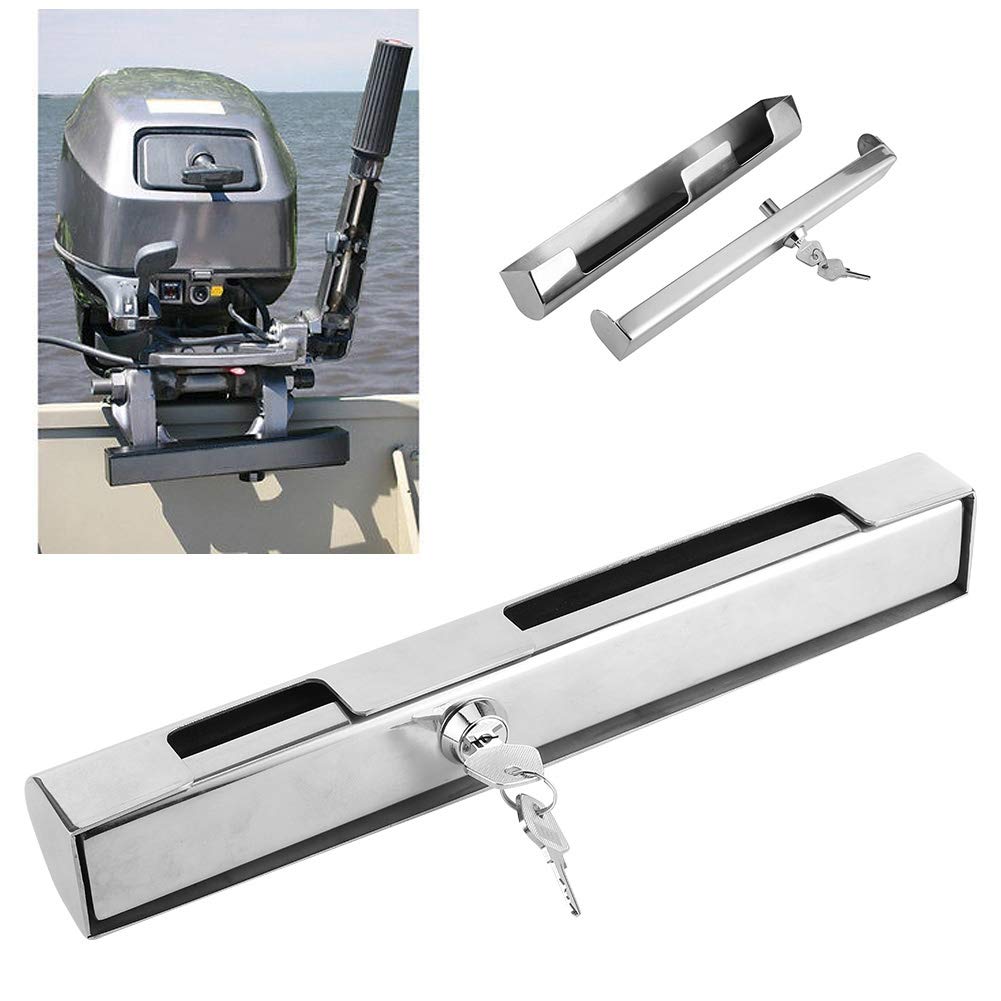 Marine Outboard Motor Lock - Hi-Security Stainless Steel Engine Lock with 2 Keys, Compatible with Most Outboard Motors