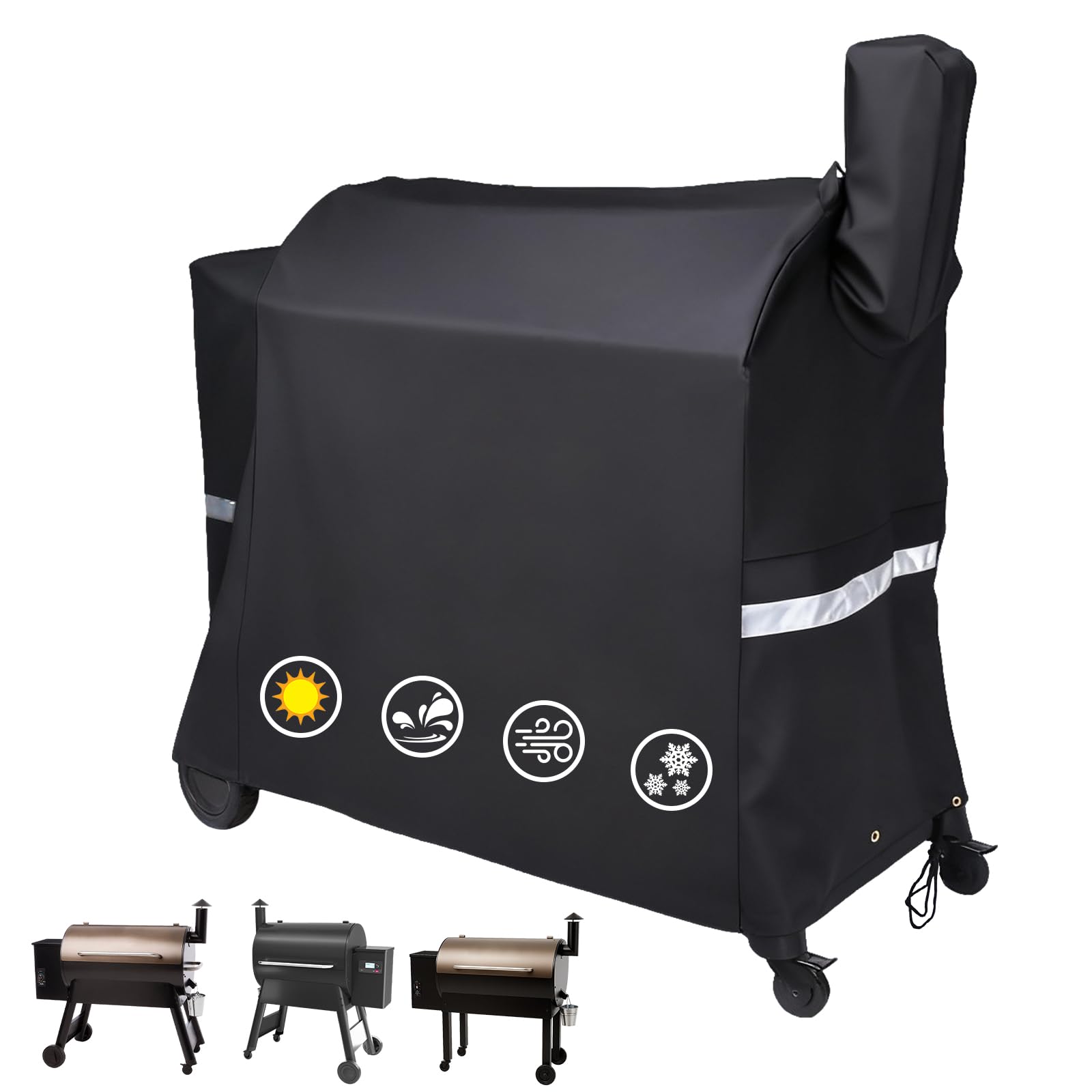 Utheer Grill Cover for Traeger 34 Series, 600D Waterproof Pellet Smoker Cover with Drawstring, Fits Pro 34 & Pro 780, BAC380 Cover All Weather Protection Image