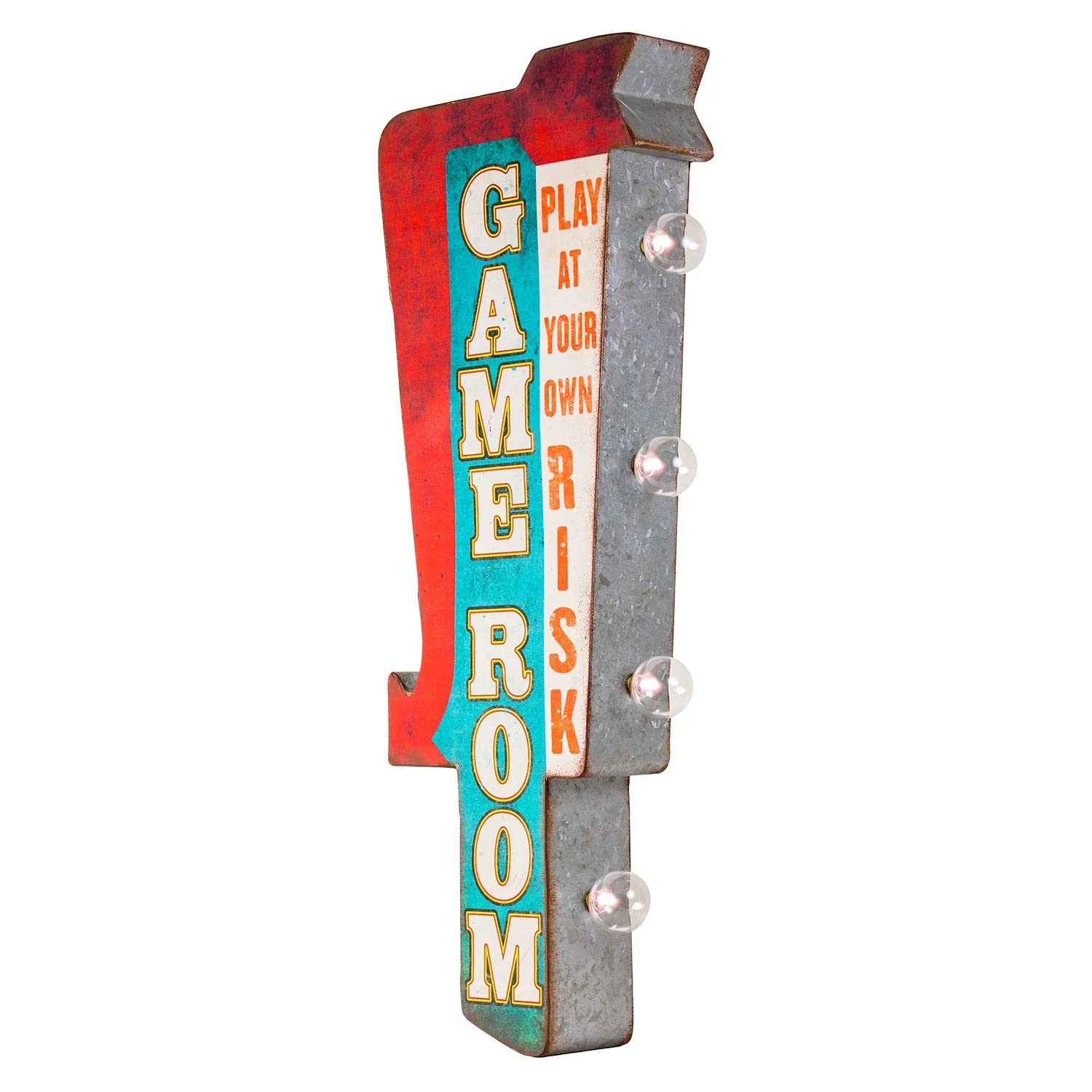Photo 1 of Game Room Vintage Inspired Double-Sided Marquee LED Sign Retro Wall Décor for the Home, Game Room, Bar, Man Cave, Garage, or Bedroom (25" x 9" x 3")
