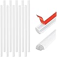 Tilingview 10-Pcs Peel and Stick Tile Edge Trim, 12 Inches Self-Adhesive Tile Edging Decorative Pencil Tile, PVC Molding Tile Trim for Backsplash (White)