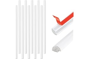 Tilingview 10-Pcs Peel and Stick Tile Edge Trim, 12 Inches Self-Adhesive Tile Edging Decorative Pencil Tile, PVC Molding Tile Trim for Backsplash (White)