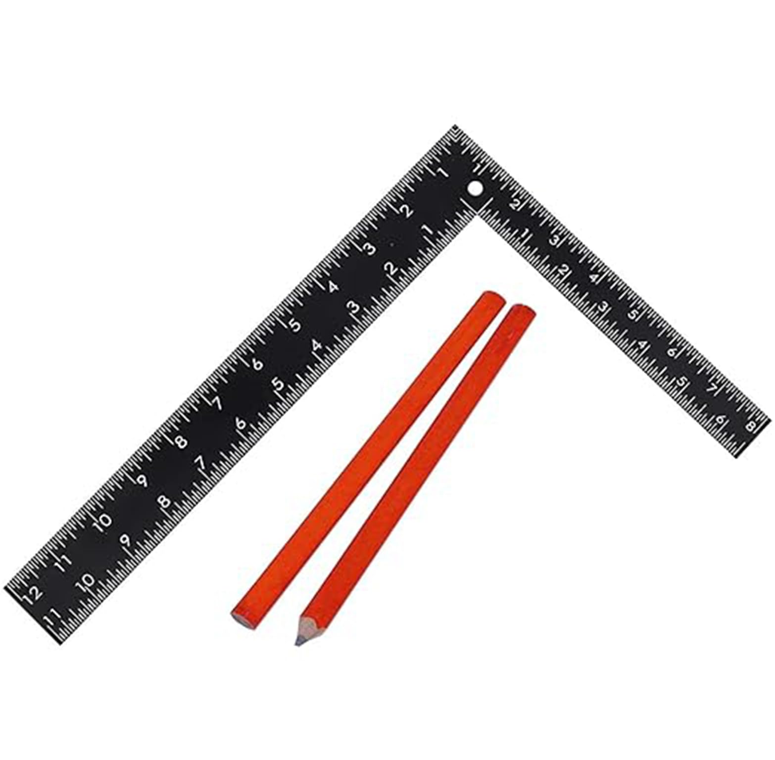 Framing Square L Shaped Ruler – 12 x 8 Inches Set Tri Square| 300 mm * 200 mm | Alloy Steel Precision Carpenter's & Roofing Square | 90 Degree Angle Finder | Woodworking Measurement Tool
