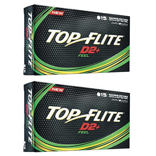 2pk Top Flite D2+ Feel Golf Balls White 30 Balls
