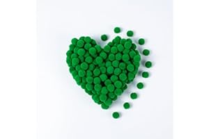 800pcs 0.57in Pompoms,Green Pompom Puff Balls for Holiday Decorations Supplies,Creative Craft DIY Material(Green)