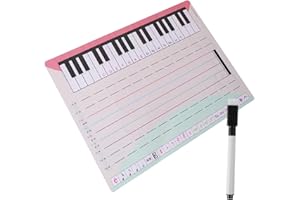 SEWACC Erasable Music Staff Whiteboard Reusable Teaching Tool Lightweight Pet Piano Notation Board for