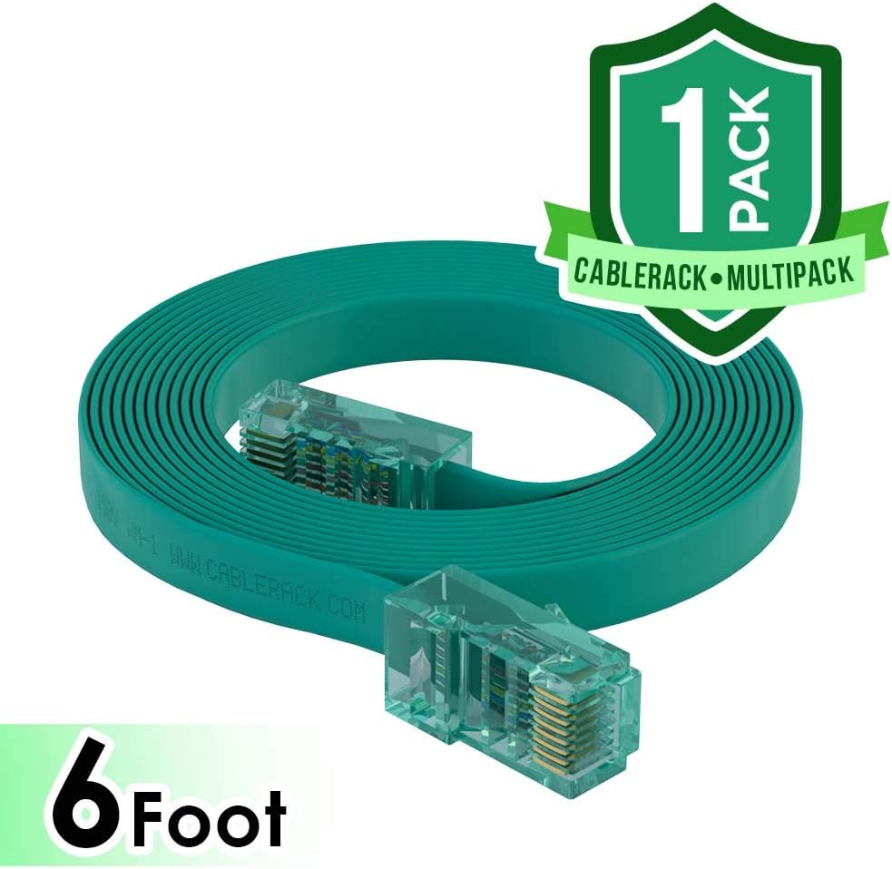 CableRack 6ft RJ45 to RJ45 Rollover Console Cable for Cisco Green