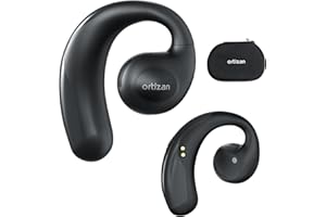 Ortizan Open-Ear Headphones, True Wireless Earbuds with Bluetooth 5.3, Stereo Sound, IP67 Sweatproof, Fast Charging, 30H Playtime, Clear Calls, Air Conduction Earphones with Earhooks for Sport Workout